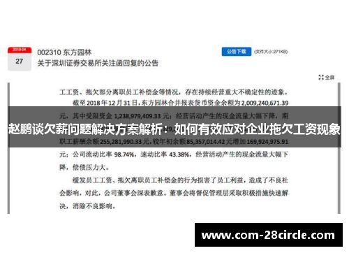 赵鹏谈欠薪问题解决方案解析:如何有效应对企业拖欠工资现象 赵鹏谈欠薪问题解决方案解析:如何有效应对企业拖欠工资现象